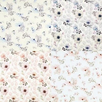 Double Gauze Musselin Blumen Blüten Dezent zart Meterware Baumwolle - Bild 1 von 3