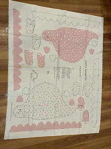Vtg Cut and Sew Fabric Panel Romper Roommate Stuffed Dinosaur Doll Pillow craft - Picture 1 of 6