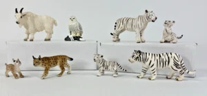 Schleich Mountain Figurine Lot Siberian Tiger Lynx Snowy Owl Mountin Goat - Picture 1 of 7