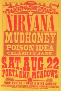Nirvana 22/08/92 RIPROGRAMMATO 9/10 4"x6" ristampa concerto mini poster/cartolina 0089 - Foto 1 di 1