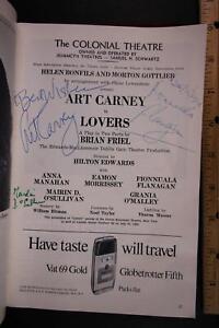 ART CARNEY~MAIRIN O'SULLIVAN~FLANAGAN AUTOGRAPH 1969 LOVERS PLAYBILL~