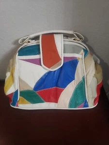 Vintage 80s Patchwork Small Handbag - Picture 1 of 6