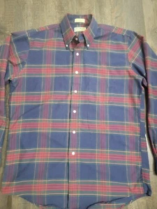 Vintage LL Bean Plaid Shirt Mens Medium 16-35 Button Tartan Scotch 90s USA - Picture 1 of 14