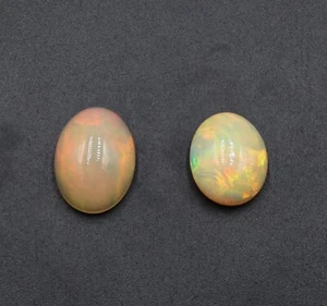 8.50 Cts Opal Loose Cabochon Vintage Fire Opal 2 Pcs Stone Opal Jewellery Making - Picture 1 of 5