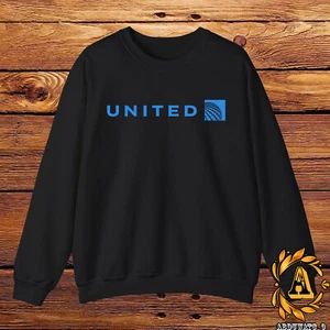 Felpa con logo United Airlines nero/marino/bianco/grigio sportivo - Foto 1 di 9