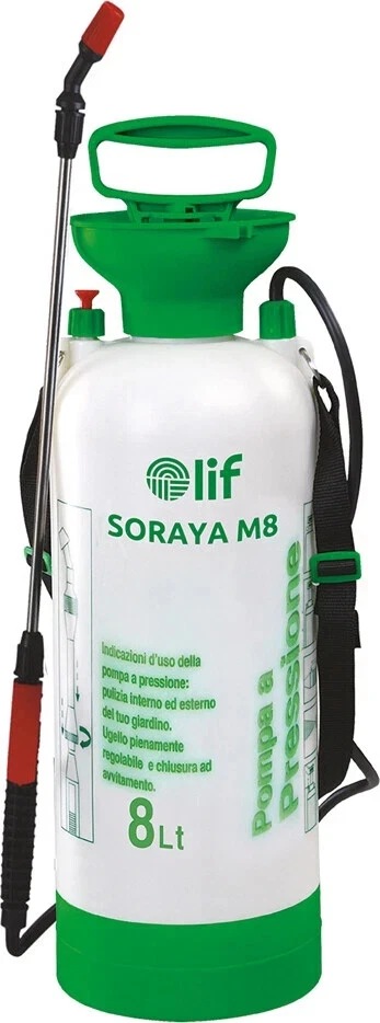 Pompa a Spalla Irroratrice 8 Lt. Manuale Lif + Lancia Nebulizzatore e valvola