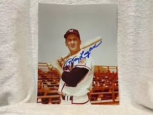 BEAUTIFUL Johnny Logan 1950's Milwaukee Braves AUTOGRAPHED 8x10 Photo, NICE!! - Picture 1 of 2