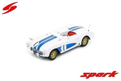 1:43 SPARK Chevrolet Corvette C1 Spider #1 12H Sebring 1956 Fitch Hansgen US180 - Immagine 1 di 2