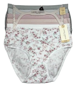 LAURA ASHLEY Womens 5-Pack Briefs Organic Cotton Panty Underwear Size S - Picture 1 of 8
