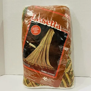 Lasetta Afghan Blanket Kit Ombre Afghan 41"x72" Yarn Craft NIP Vintage 1980  - Picture 1 of 5