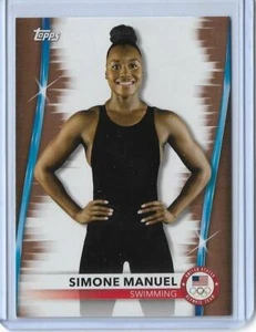 RARE 2020 TOPPS OLYMPICS SIMONE MANUEL "BRONZE" CARD #27 ~ USA SWIMMING 2021 QTY - Picture 1 of 2