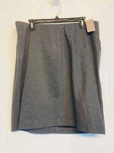 J. Jill Ponte Pull On Twill Straight Pencil Skirt XL Petite Charcoal Gray NEW - Picture 1 of 6