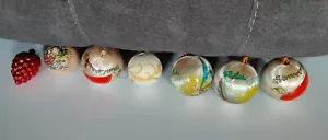 7 Vintage Christmas Holiday Ornaments - Picture 1 of 8