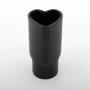 Stainless Steel Heart Shaped Out Exhaust Tip 2.25" Inlet 3"x2.5" Out Black Paint - Picture 1 of 6