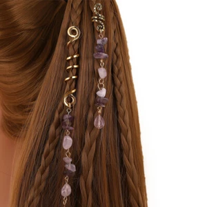 6 Pcs Steinhaarzubehör Dreadlock-Perlen Für Haare Schmuck Aus Naturstein - Bild 1 von 12