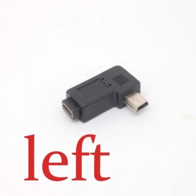 Mini USB Type A male to Micro USB B feMale 90 Degree left Angle Adapter Charger - Image 1 of 4