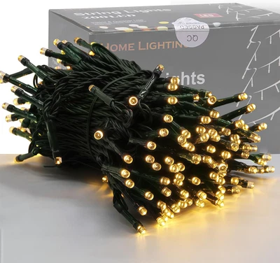 66Ft Christmas Decorative Mini Lights, 200 LED Green Wire Fairy Starry String Li - Image 1 of 4