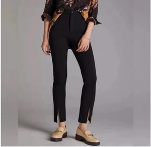 NEW ANTHROPOLOGIE AMADI SPLIT HEM ANKLE PANT USA High Rise Small $130 - Picture 1 of 5