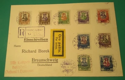 1933 Lituania Kaunas correo aéreo reg cubierta Vytautas conjunto a Alemania Expertied Klein Foto 1 de 2