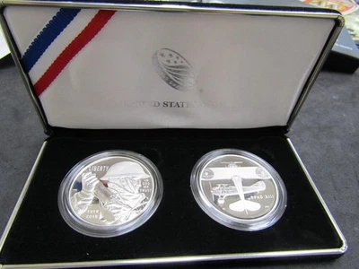 2018 World War I Centennial Silver Dollar and Air Service Medal Set w COA & OGP - Image 1 of 2