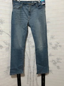 George Mens Bootcut Jeans 38x34 NWT Dark Wash Denim Stretch Slim Fit Classic - Picture 1 of 5