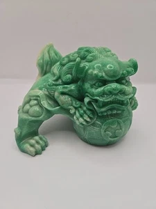 Chinesischer Glückslöwe Foo Hund Feng Shui Harz Statue 6" x 4" - Bild 1 von 8