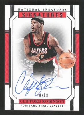 2018-19 National Treasures Clifford Robinson Signatures autógrafo automático/99 Foto 1 de 2