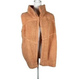 Koolaburra by Ugg Orange Sherpa Fleece Soft Vest Top Open Collared Small Lounge - Picture 1 of 4