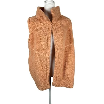 Koolaburra by Ugg Orange Sherpa Fleece Soft Vest Top Open Collared Small Lounge - Image 1 of 4