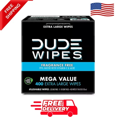 DUDE Wipes, Flushable Wipes, Extra Large and Fragrance-Free Wipes (400 ct.) - Image 1 of 4