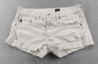 Shorts feminino Adriano Goldschmied branco tamanho 29 elástico cintura baixa 2,5" chino - Imagem 1 de 4