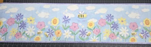 Kids Room Wallpaper Border Flowers & Bees Girls Bedroom Decor PHB49231 - Picture 1 of 8