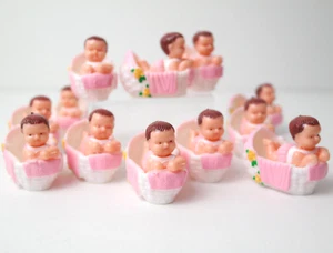 12 Baby Shower Pink Bassinet Favors Gender Reveal Baby Girl Recuerdos basket - Picture 1 of 3