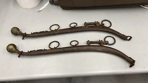 Antique Primitive Ox Horse Harness Yoke Iron Western Brass Vintage Pair 30" - Picture 1 of 9