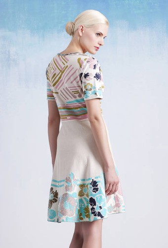 OFF WHITE Abito Ivko a righe beige crema abito a righe bianco sporco 61521