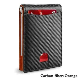 Genuine Leather Slim Wallet for Men RFID Blocking Credit Card Holder Money Clip - Picture 1 of 2