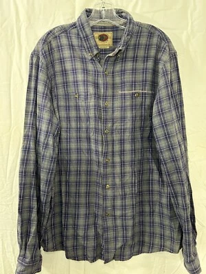 Boston Traders Mens Black Gray Plaid Flannel Button Up Top Long Sleeve Size L - Image 1 of 4
