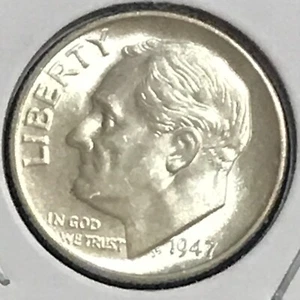 U.S. Roosevelt Dime Ch Bu 1947-S - Bild 1 von 2