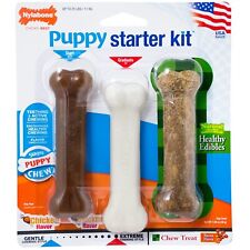Nylabone Puppy Starter Kit  Multi-Stage Teething Bones  Chew Treats for Dogs