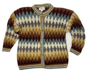 YETI handgestrickter Pullover Damen groß bunt Jacke Oma dicke Strickjacke - Bild 1 von 11