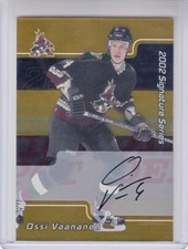 2001-02 BAP Signature Series - HARD (ON CARD) GOLD AUTOGRAPH - Ossi Vaananen