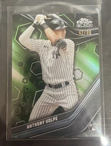 2023 Topps Chrome Black Anthony Volpe #76 Rookie GREEN REFRACTOR CARD /99 - Picture 1 of 1