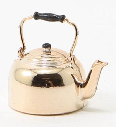 Dollhouse Miniature Copper Tone Teapot / Tea Kettle - 1:12 Scale - Image 1 of 1