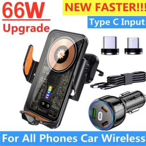 66W Fast Wireless Car Charger Automatic Clamping Mount Air Vent Phone Holder - Picture 1 of 14