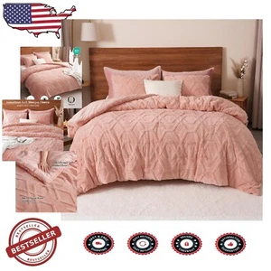 Elegant Winter Bedding: Pink Sherpa Fleece King Comforter Set with Pillowcases - Picture 1 of 9