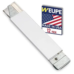 WEUPE Retractable Box Cutter 12-Pack Metal Tap Knife Made in USA Razor Blade ... - Picture 1 of 9