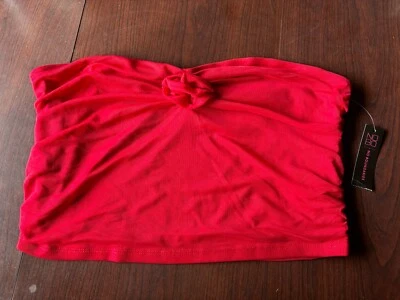 Top tubo bandeau de encaje rojo No Boundaries rojo brillante talla XL (15-17) NUEVO CON ETIQUETAS Foto 1 de 4