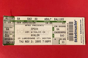 Spoon Concert Ticket stub 11/03/2005 Avalon Boston, MA Britt Daniel - Picture 1 of 1