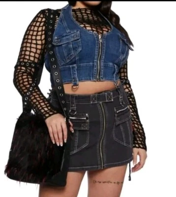 Mini falda Tripp NYC para mujer 3X Curve Power Denim  Foto 1 de 4