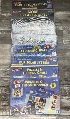 1990s Lot 8 GeoSafari Electronic Learning Games Sets Card Packs - Image 1 of 4